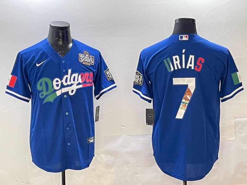 Men Los Angeles Dodgers #7 Urias Blue Fashion 2025 Nike MLB Jersey style 1->los angeles dodgers->MLB Jersey